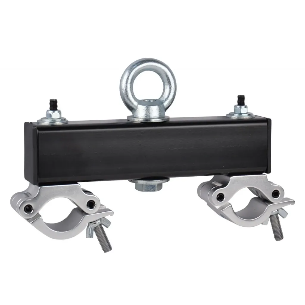 Truss ophangbeugel met 2 half couplers en hijsoog